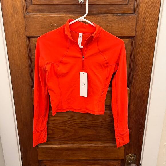 CRZ Yoga size XS 0/2 Butterluxe Half-Zip Long Sleeve Cropped Dark Red NWT's - Picture 1 of 14